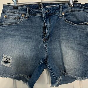Distressed Denim Shorts